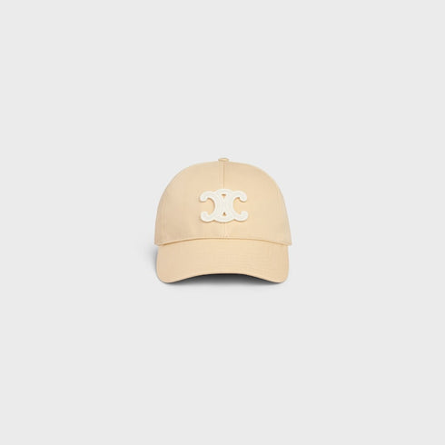 Celine TRIOMPHE BASEBALL CAP IN WASHED COTTON MACADAMIA